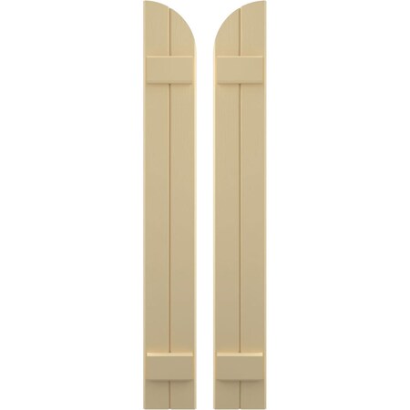 Ekena Millwork Americraft 2-Board (2 Batten) Wood Joined Board-n-Batten Shutters w/ Arch Top, ARW101BQ207X31NTH, PR ARW101BQ207X31NTH